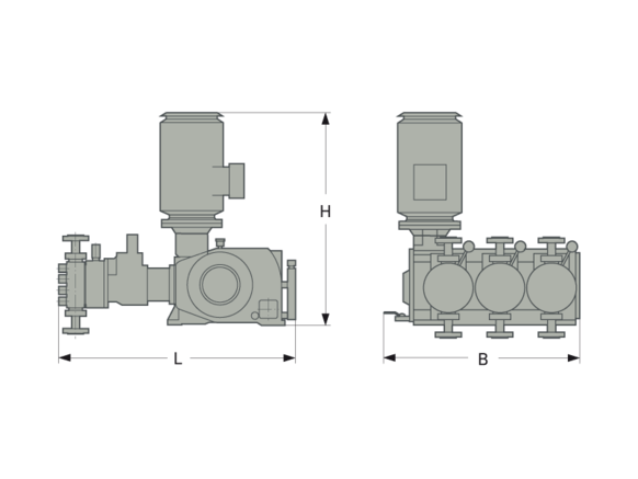 Process pump installation dimensions